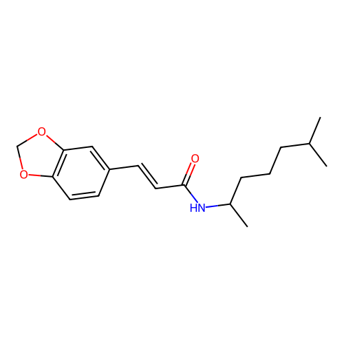 (E)-3-(1,3-benzodioxol-5-yl)-N-(6-methylheptan-2-yl)prop-2-enamide structure