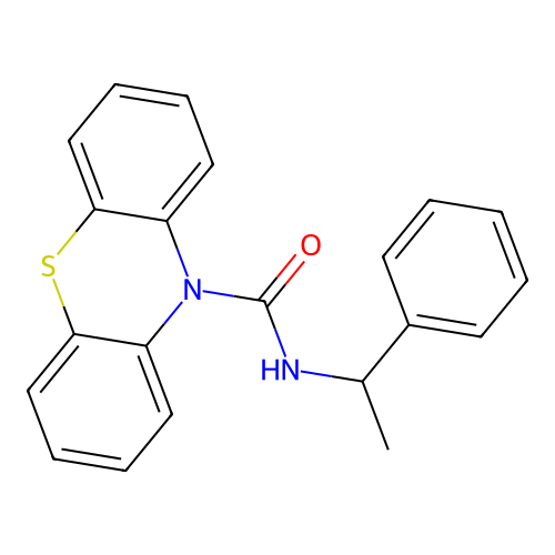 N-(1-phenylethyl)-10H-phenothiazine-10-carboxamide structure