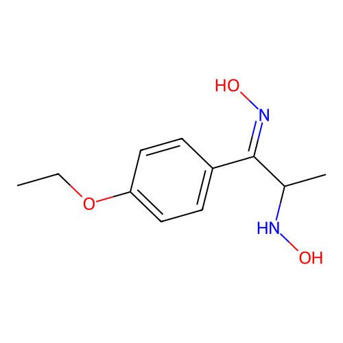 (1E)-1-(4-ethoxyphenyl)-N-hydroxy-1-(hydroxyimino)propan-2-amine structure