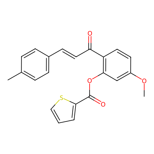 5-methoxy-2-[(2E)-3-(4-methylphenyl)prop-2-enoyl]phenyl thiophene-2-carboxylate structure
