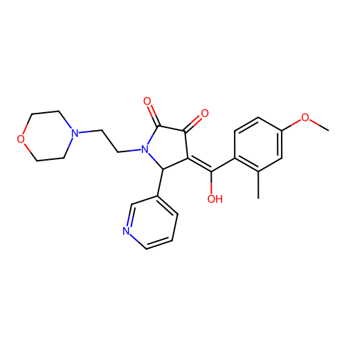 3-HYDROXY-4-(4-METHOXY-2-METHYLBENZOYL)-1-[2-(4-MORPHOLINYL)ETHYL]-5-(3-PYRIDINYL)-1,5-DIHYDRO-2H-PYRROL-2-ONE structure