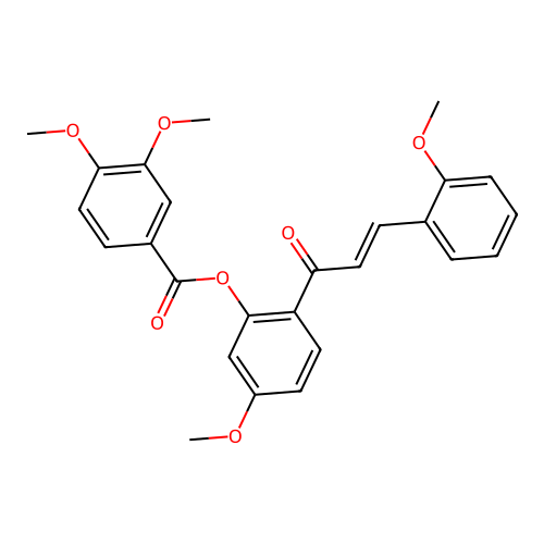 [5-methoxy-2-[(E)-3-(2-methoxyphenyl)prop-2-enoyl]phenyl] 3,4-dimethoxybenzoate structure