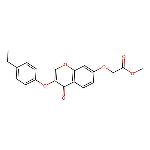 Methyl 2-[3-(4-ethylphenoxy)-4-oxochromen-7-yloxy]acetate structure