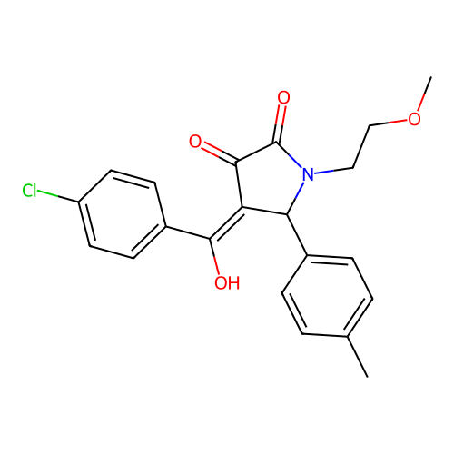 4-(4-chlorobenzoyl)-3-hydroxy-1-(2-methoxyethyl)-5-(4-methylphenyl)-2,5-dihydro-1H-pyrrol-2-one structure