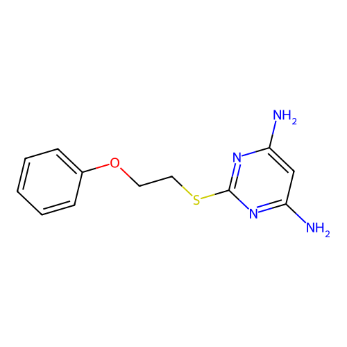 2-(2-Phenoxyethylsulfanyl)pyrimidine-4,6-diamine structure