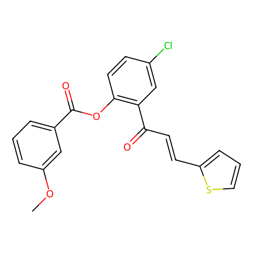 4-chloro-2-[(2E)-3-(thiophen-2-yl)prop-2-enoyl]phenyl 3-methoxybenzoate structure