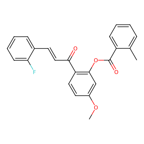 2-[(2E)-3-(2-fluorophenyl)prop-2-enoyl]-5-methoxyphenyl 2-methylbenzoate structure