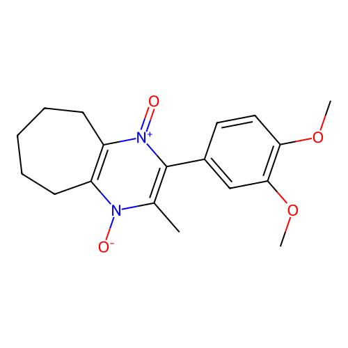 2-(3,4-dimethoxyphenyl)-3-methyl-6,7,8,9-tetrahydro-5H-cyclohepta[b]pyrazine 1,4-dioxide structure