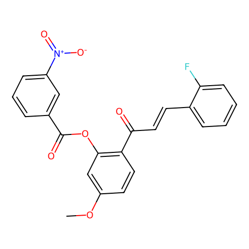 2-[(2E)-3-(2-fluorophenyl)prop-2-enoyl]-5-methoxyphenyl 3-nitrobenzoate structure