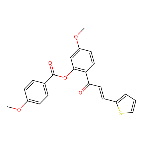 5-methoxy-2-[(2E)-3-(thiophen-2-yl)prop-2-enoyl]phenyl 4-methoxybenzoate structure