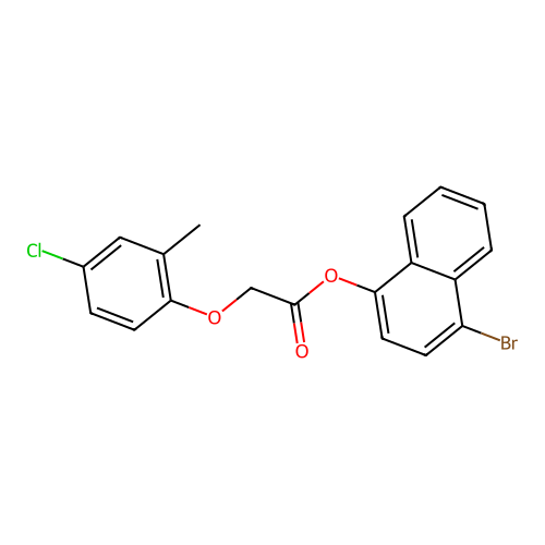4-Bromo-1-naphthyl (4-chloro-2-methylphenoxy)acetate structure