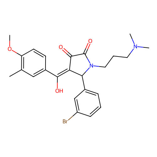 5-(3-bromophenyl)-1-[3-(dimethylamino)propyl]-3-hydroxy-4-(4-methoxy-3-methylbenzoyl)-2,5-dihydro-1H-pyrrol-2-one structure