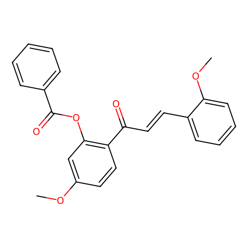 5-methoxy-2-[(2E)-3-(2-methoxyphenyl)prop-2-enoyl]phenyl benzoate structure