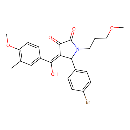 5-(4-bromophenyl)-3-hydroxy-4-(4-methoxy-3-methylbenzoyl)-1-(3-methoxypropyl)-2,5-dihydro-1H-pyrrol-2-one structure
