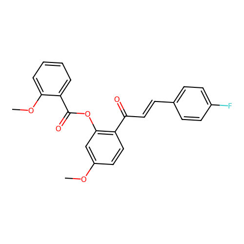2-[(2E)-3-(4-fluorophenyl)prop-2-enoyl]-5-methoxyphenyl 2-methoxybenzoate structure