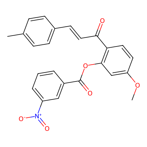 [5-methoxy-2-[(E)-3-(4-methylphenyl)prop-2-enoyl]phenyl] 3-nitrobenzoate structure