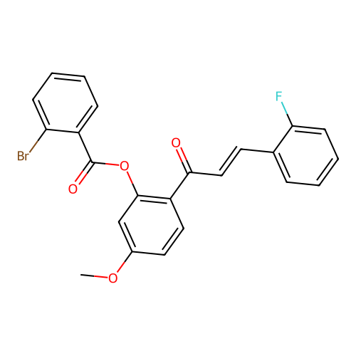 2-[(2E)-3-(2-fluorophenyl)prop-2-enoyl]-5-methoxyphenyl 2-bromobenzoate structure