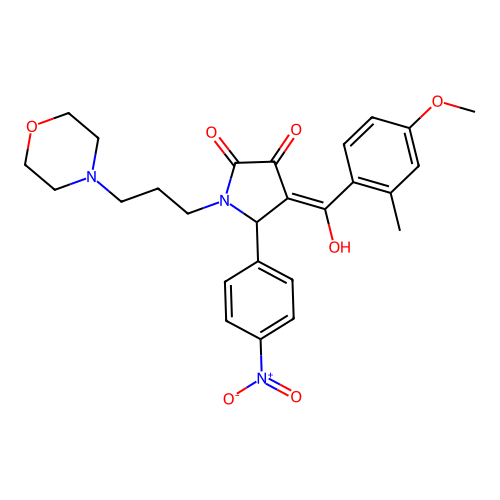 3-hydroxy-4-(4-methoxy-2-methylbenzoyl)-1-[3-(4-morpholinyl)propyl]-5-(4-nitrophenyl)-1,5-dihydro-2H-pyrrol-2-one structure