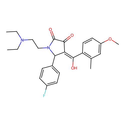 1-[2-(diethylamino)ethyl]-5-(4-fluorophenyl)-3-hydroxy-4-(4-methoxy-2-methylbenzoyl)-2,5-dihydro-1H-pyrrol-2-one structure