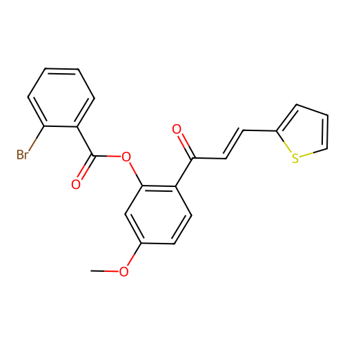 [5-methoxy-2-[(E)-3-thiophen-2-ylprop-2-enoyl]phenyl] 2-bromobenzoate structure