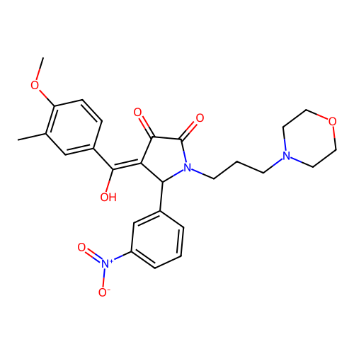 (4E)-4-[hydroxy-(4-methoxy-3-methylphenyl)methylidene]-1-(3-morpholin-4-ylpropyl)-5-(3-nitrophenyl)pyrrolidine-2,3-dione structure