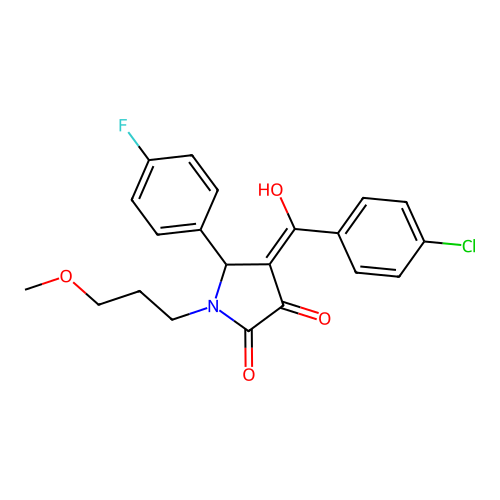 4-(4-chlorobenzoyl)-5-(4-fluorophenyl)-3-hydroxy-1-(3-methoxypropyl)-2,5-dihydro-1H-pyrrol-2-one structure