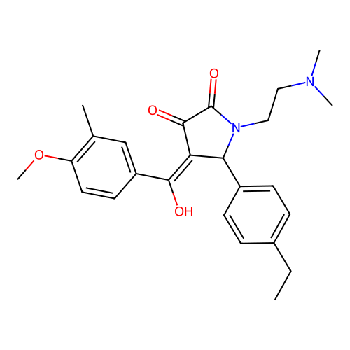 1-[2-(dimethylamino)ethyl]-5-(4-ethylphenyl)-3-hydroxy-4-(4-methoxy-3-methylbenzoyl)-2,5-dihydro-1H-pyrrol-2-one structure