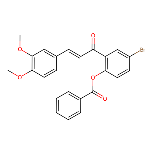 4-bromo-2-[(2E)-3-(3,4-dimethoxyphenyl)prop-2-enoyl]phenyl benzoate structure