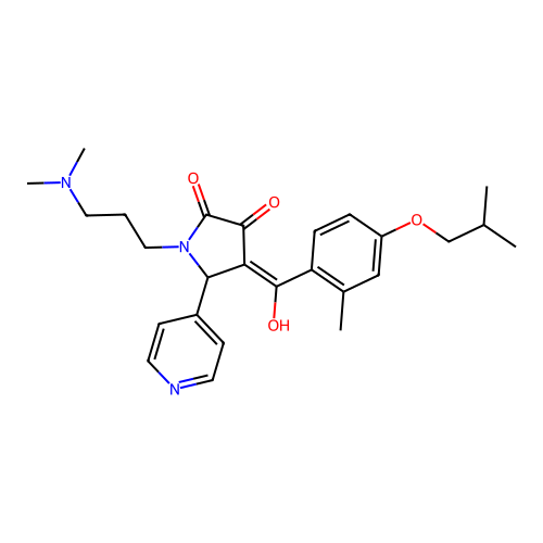 1-[3-(dimethylamino)propyl]-3-hydroxy-4-[2-methyl-4-(2-methylpropoxy)benzoyl]-5-(pyridin-4-yl)-2,5-dihydro-1H-pyrrol-2-one structure