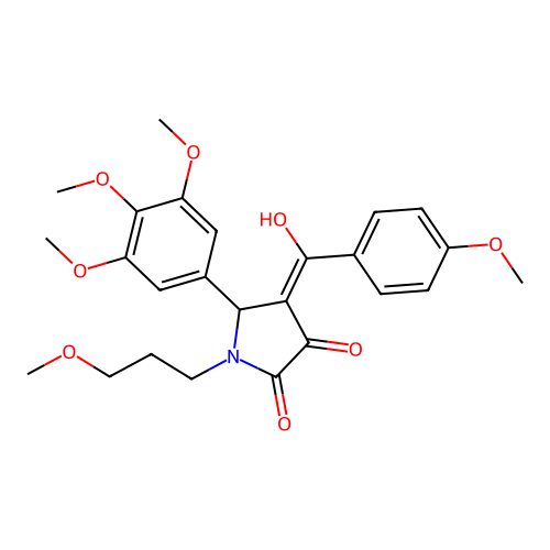 (4E)-4-[hydroxy(4-methoxyphenyl)methylidene]-1-(3-methoxypropyl)-5-(3,4,5-trimethoxyphenyl)pyrrolidine-2,3-dione structure