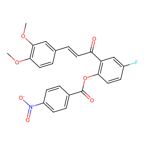 2-[(2E)-3-(3,4-dimethoxyphenyl)prop-2-enoyl]-4-fluorophenyl 4-nitrobenzoate structure