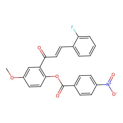 2-[(2E)-3-(2-fluorophenyl)prop-2-enoyl]-4-methoxyphenyl 4-nitrobenzoate structure