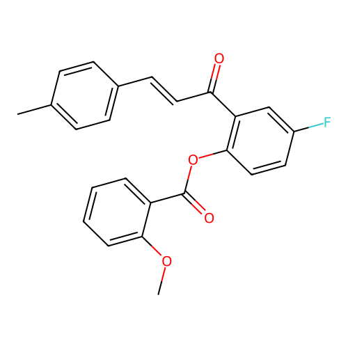 4-fluoro-2-[(2E)-3-(4-methylphenyl)prop-2-enoyl]phenyl 2-methoxybenzoate structure