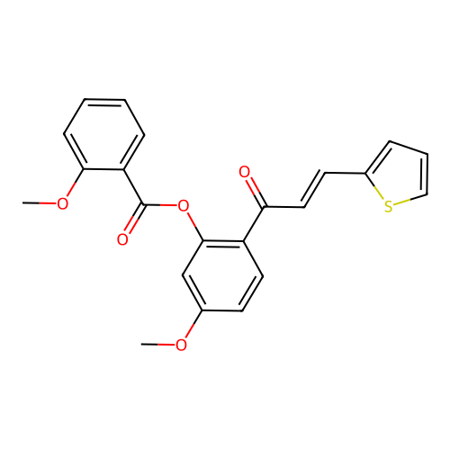 5-methoxy-2-[(2E)-3-(thiophen-2-yl)prop-2-enoyl]phenyl 2-methoxybenzoate structure