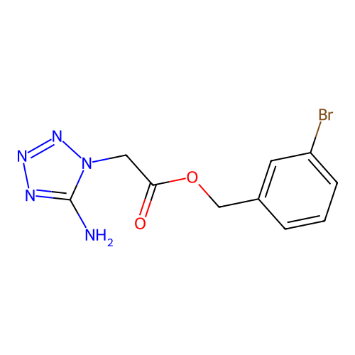 3-bromobenzyl (5-amino-1H-tetrazol-1-yl)acetate structure