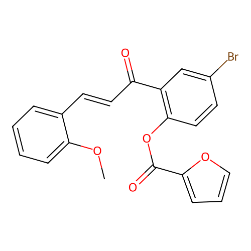 4-bromo-2-[(2E)-3-(2-methoxyphenyl)prop-2-enoyl]phenyl furan-2-carboxylate structure