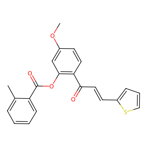 5-methoxy-2-[(2E)-3-(thiophen-2-yl)prop-2-enoyl]phenyl 2-methylbenzoate structure