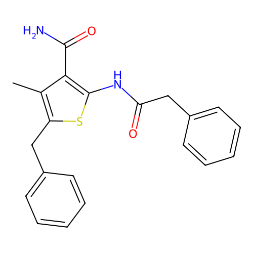 5-Benzyl-4-methyl-2-[(phenylacetyl)amino]-3-thiophenecarboxamide structure