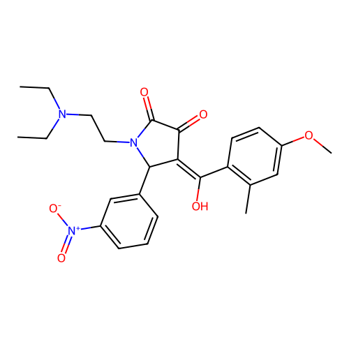 1-(2-(diethylamino)ethyl)-3-hydroxy-4-(4-methoxy-2-methylbenzoyl)-5-(3-nitrophenyl)-1H-pyrrol-2(5H)-one structure