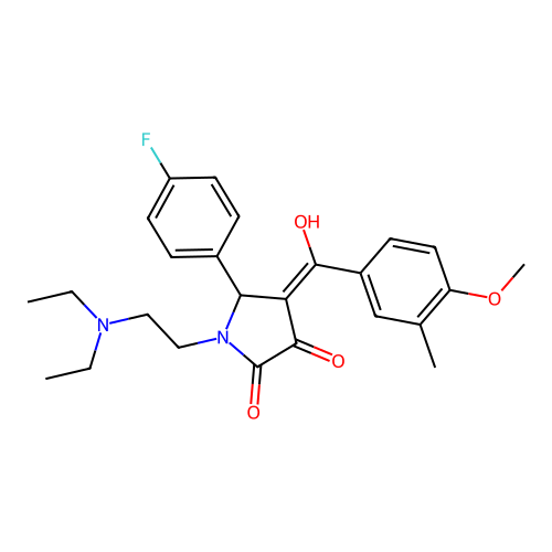 1-[2-(diethylamino)ethyl]-5-(4-fluorophenyl)-3-hydroxy-4-(4-methoxy-3-methylbenzoyl)-2,5-dihydro-1H-pyrrol-2-one structure