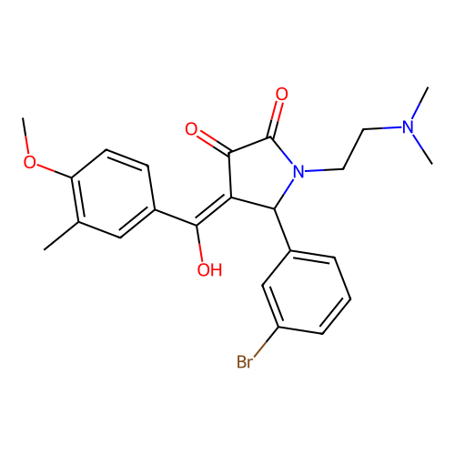 5-(3-bromophenyl)-1-[2-(dimethylamino)ethyl]-3-hydroxy-4-(4-methoxy-3-methylbenzoyl)-2,5-dihydro-1H-pyrrol-2-one structure