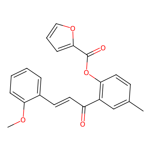 2-[(2E)-3-(2-methoxyphenyl)prop-2-enoyl]-4-methylphenyl furan-2-carboxylate structure
