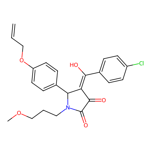 4-[(4-chlorophenyl)carbonyl]-3-hydroxy-1-(3-methoxypropyl)-5-[4-(prop-2-en-1-yloxy)phenyl]-1,5-dihydro-2H-pyrrol-2-one structure