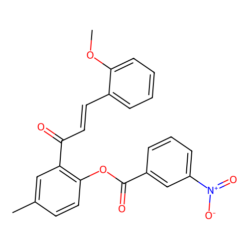 2-[(2E)-3-(2-methoxyphenyl)prop-2-enoyl]-4-methylphenyl 3-nitrobenzoate structure