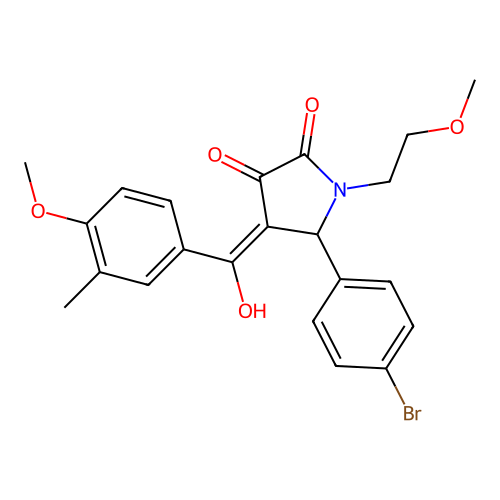 5-(4-bromophenyl)-3-hydroxy-4-(4-methoxy-3-methylbenzoyl)-1-(2-methoxyethyl)-2,5-dihydro-1H-pyrrol-2-one structure