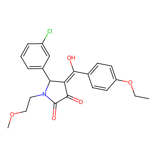 5-(3-chlorophenyl)-4-(4-ethoxybenzoyl)-3-hydroxy-1-(2-methoxyethyl)-1H-pyrrol-2(5H)-one structure