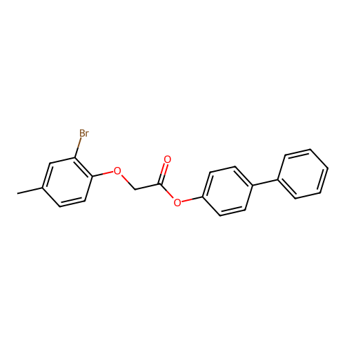 Biphenyl-4-yl (2-bromo-4-methylphenoxy)acetate structure