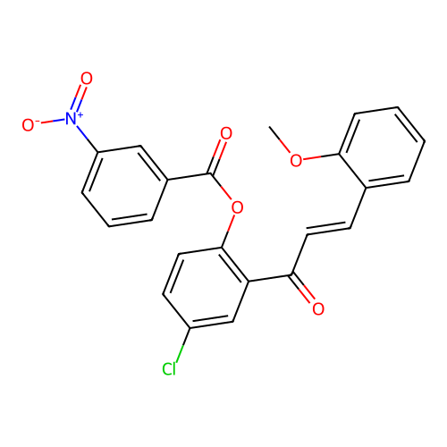 [4-chloro-2-[(E)-3-(2-methoxyphenyl)prop-2-enoyl]phenyl] 3-nitrobenzoate structure