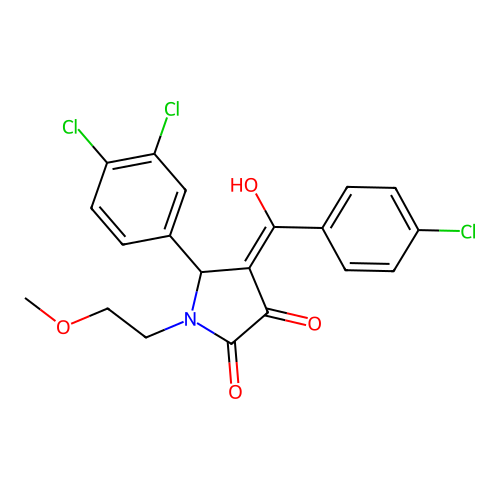 4-(4-chlorobenzoyl)-5-(3,4-dichlorophenyl)-3-hydroxy-1-(2-methoxyethyl)-2,5-dihydro-1H-pyrrol-2-one structure