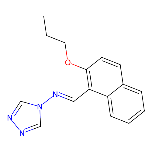 N-[(E)-(2-propoxynaphthalen-1-yl)methylidene]-4H-1,2,4-triazol-4-amine structure